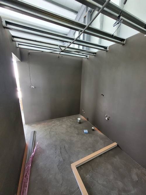 溪口資材室砌磚工程、泥作工程、地磚施工