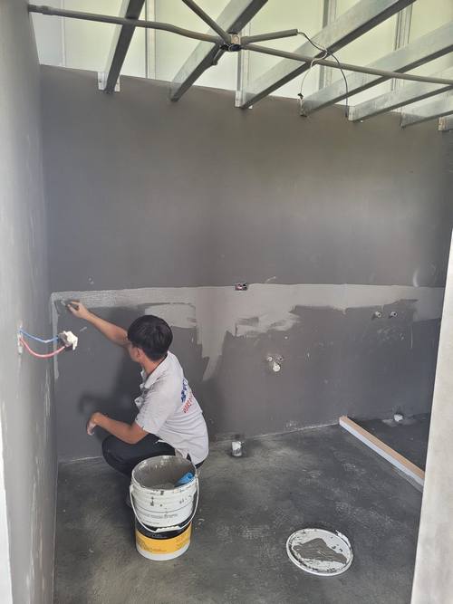 溪口資材室砌磚工程、泥作工程、地磚施工
